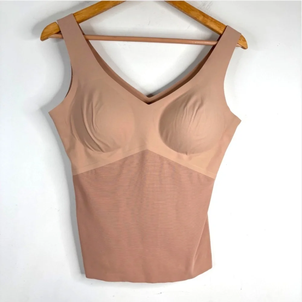 Honeylove Shapewear Liftwear Tank XL Nude Sand Beige Compression Wide Straps Bra
